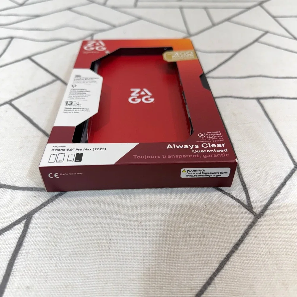 ZAGG Crystal Palace Snap iPhone 16 Pro Max Clear MagSafe Case Graphene 13ft Drop
